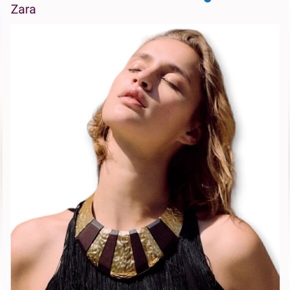 NWT ZARA Maxi Wooden Necklace - Picture 1 of 5